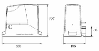 Габаритные размеры комплекта автоматизации для откатных ворот RBKCE