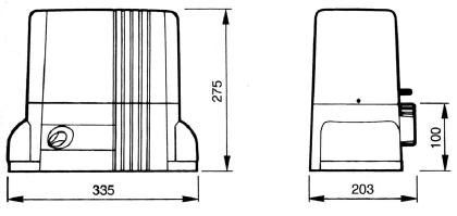 Габаритные размеры электропривода для откатных ворот TH1561